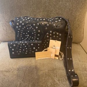 Patrica Nash Studded Link Perf Crossbody with matching wallet